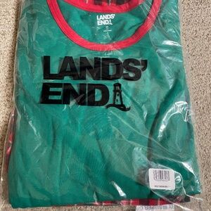 Lands End Christmas Flannel PJ set, Red/green plaid XS (women’s 2-4)